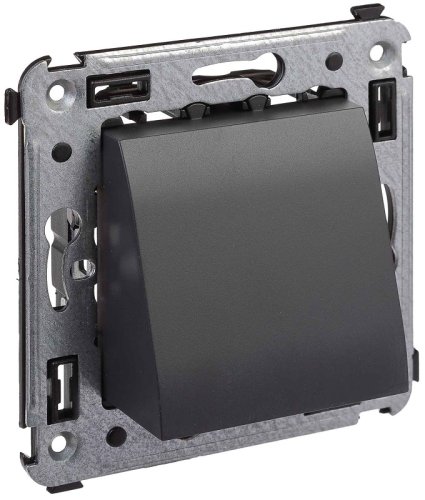 Вывод кабеля без рамки DKC Avanti черный матовый картинка